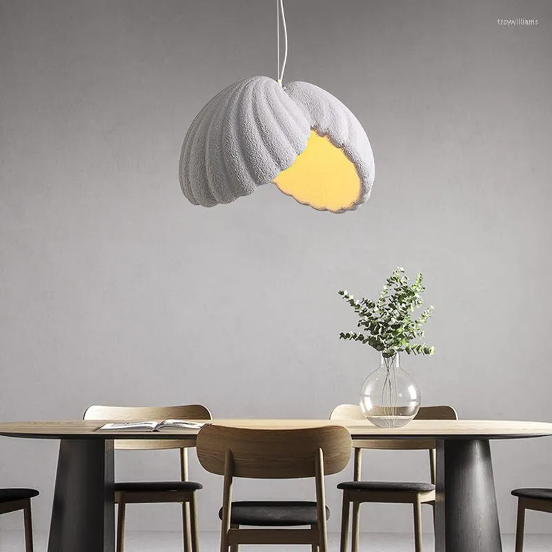 Pendant Lamps Nordic Creativity Shell Wabi Sabi Led Lights Restaurant Bedroom Home Decor Chandelier Dining Room Hanging Lamp Fixture