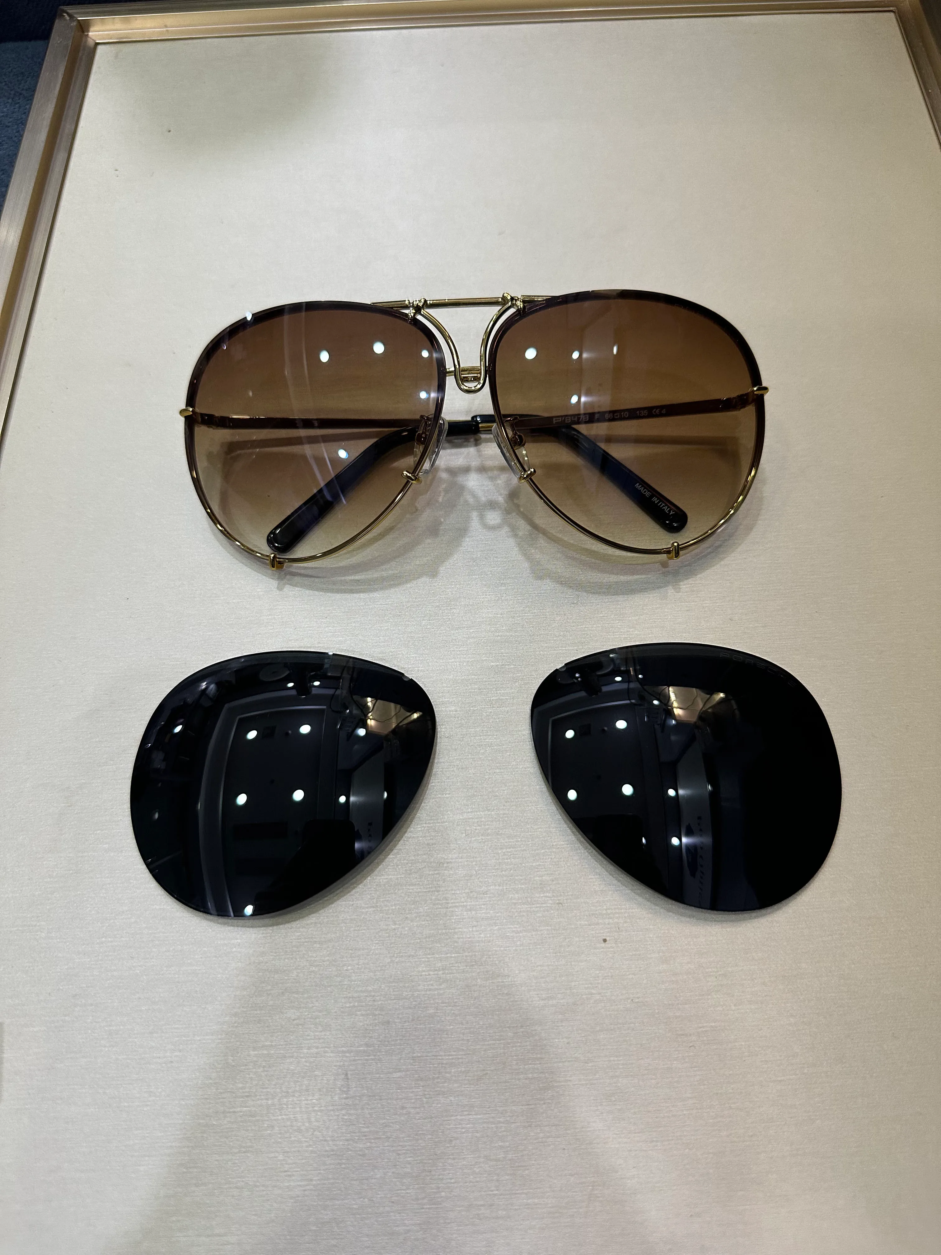 Designer Car Brand Carerras Steampunk Sunglasses P8478 With Mirror Lens And Extra Lens Large Size Pilot Frame For Men From Wangyanan1212 43.15 DHgate.Com