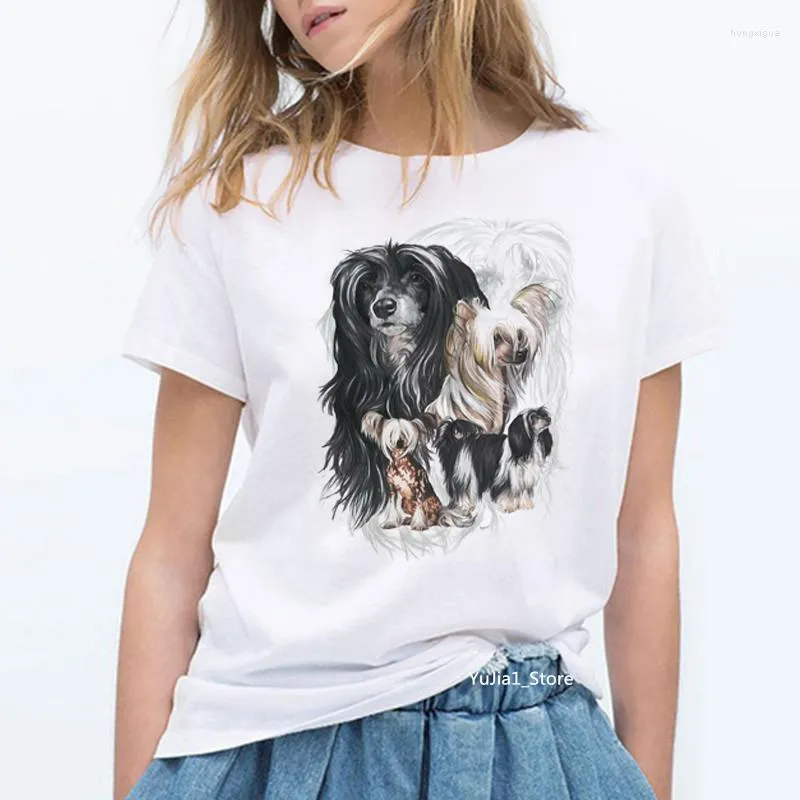 Женские футболки женские женские собаки любители друзей подарки подарка подарки футболка летняя женская одежда винтажная китайская рубашка с принтом