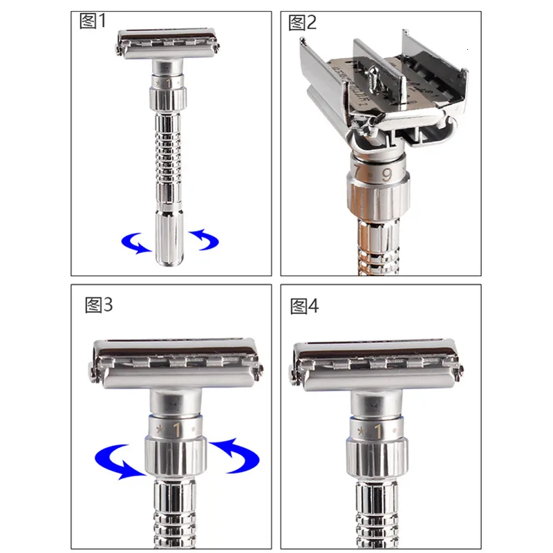 Classic Men's Safety Razor Set - Adjustable Double Edge Metal Razor for ...