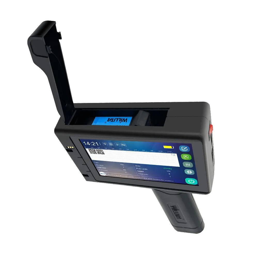 Skrivare Willita 12.7mm online Variabel QR Bar Batch Code Datum Nummer Expiry Datumetikett Portable Handheld Thermal Inkjet Printer