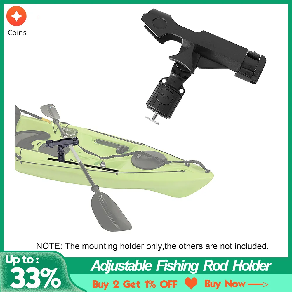 Kayak Accessories Fishing Rod Holder Adjustable Pole for Most Rail Tracks Paddle Water Sports 230529