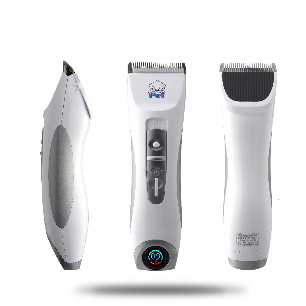 DHgate Professional Dog Grooming Electric Shaver LCD Display Cat Dog Trimmer Grooming Haircut Machine Silver Rechargeable Dog Clipper Pet Supplies
