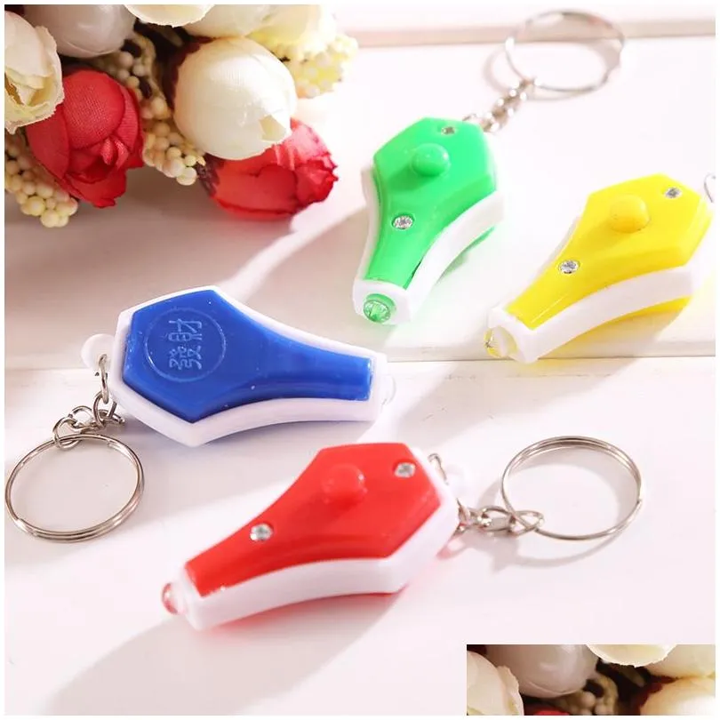 Party Fave UV Light Money Detector Keychain Mini LED TRAVIOLETキーチェーンファッションポータブルリング卸売4色VT0383ドロップデリブDHXRU