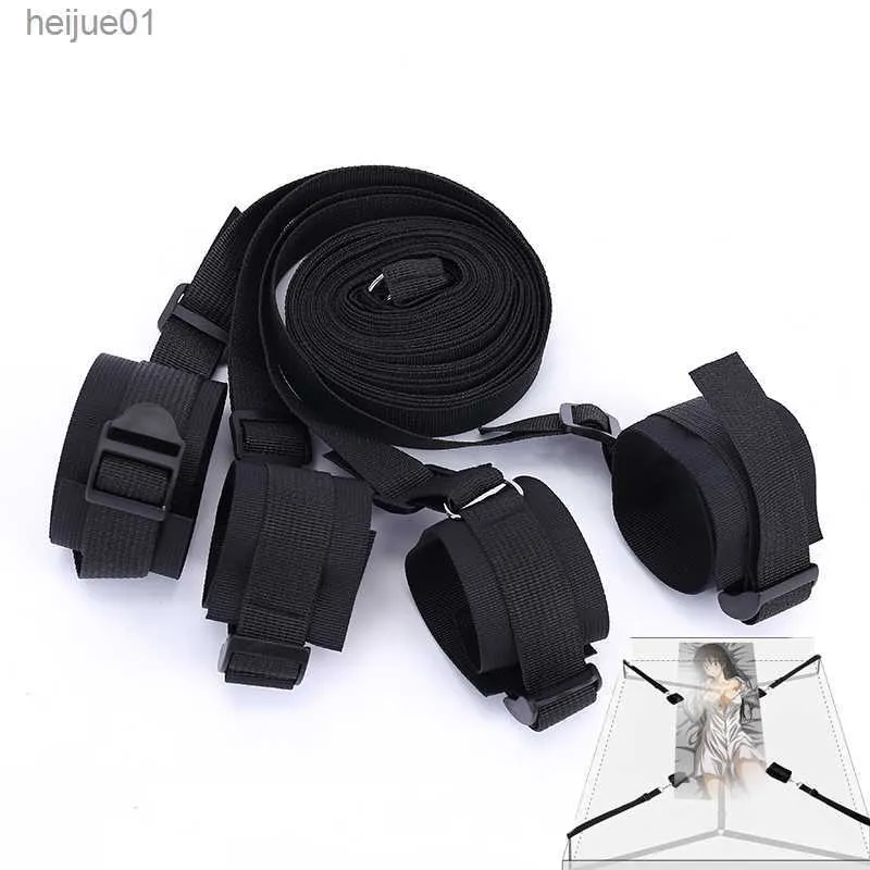 Giocattoli per adulti Nylon Sex Manette Bdsm Bondage Erotico sotto il letto BDSM Bondage Restraint Strap System Giocattoli sessuali per adulti Polsini Polsini alla caviglia L230518