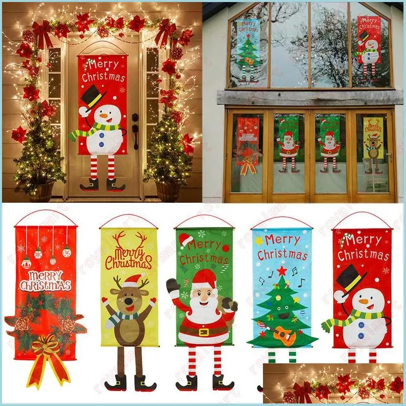 Décorations De Noël Porche Porte Bannière Ornement Suspendu Décoration Pour La Maison De Noël Bonne Année Drop Delivery Garden Festive Party S Dh5Hg