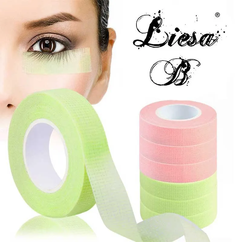 Brushes 1 roll Eyelash Extension Tape Breathable NonWoven Green False Eyelash Patches Extension Makeup Paper Under Eye Pads