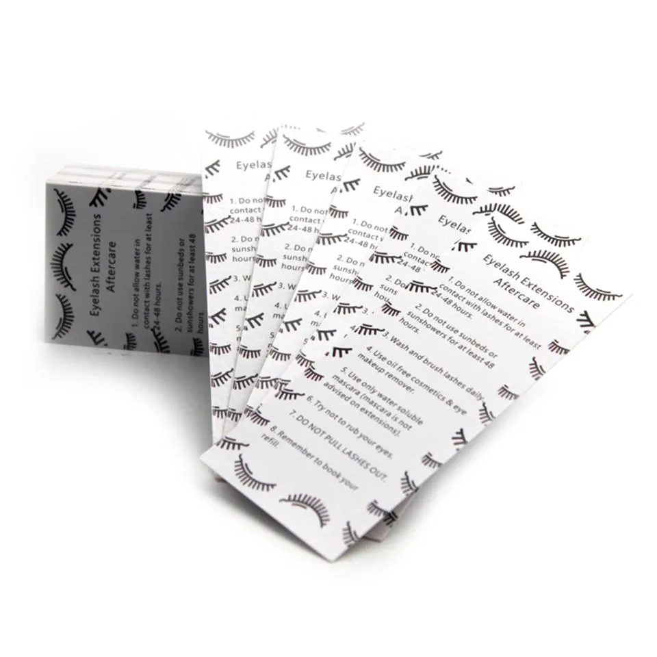 Borstels wimpers nazorgkaart lash extensions zorginstructies wimperverlenging zorgsjabloon minimalistische kaarten make -up set