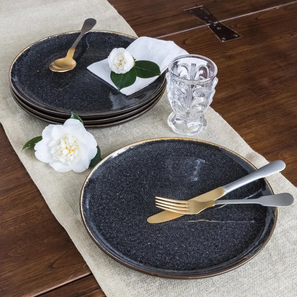 Better Homes Gardens Burns Speckled Dinnerware Set Black From 39