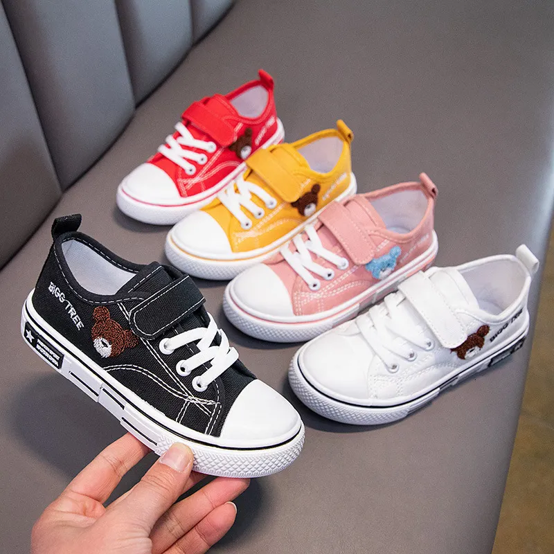 Kids white canvas trainers discount