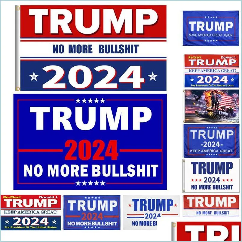 Banner Flags 3X5Ft Digital Print Trump 2024 Flag Us Presidential Election No More Campaign Drop Delivery Home Garden Festive Party Su Dhbur