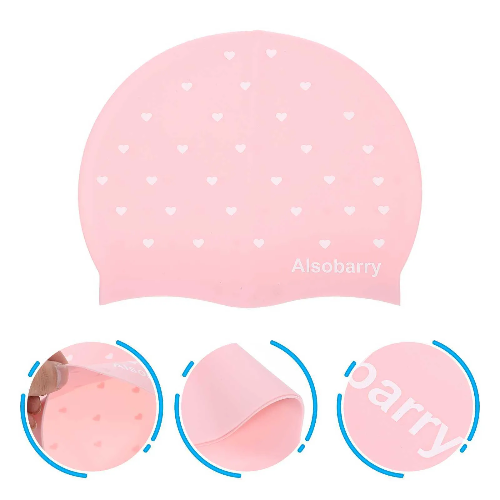 caps Cappello per capelli in silicone Paraorecchie impermeabili Pratica per bambini elastici Surf Piscina per adulti Cuore P230531