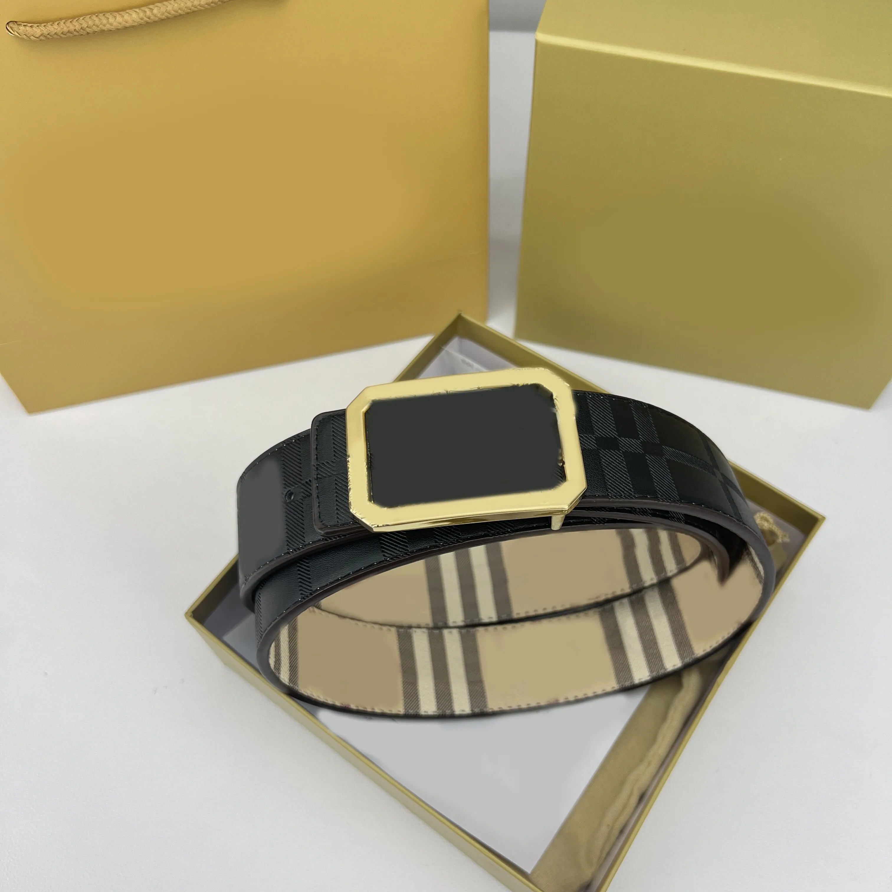 Reversible Striped Genuine Leather Belt Premium Quality for Business or Casual Wear