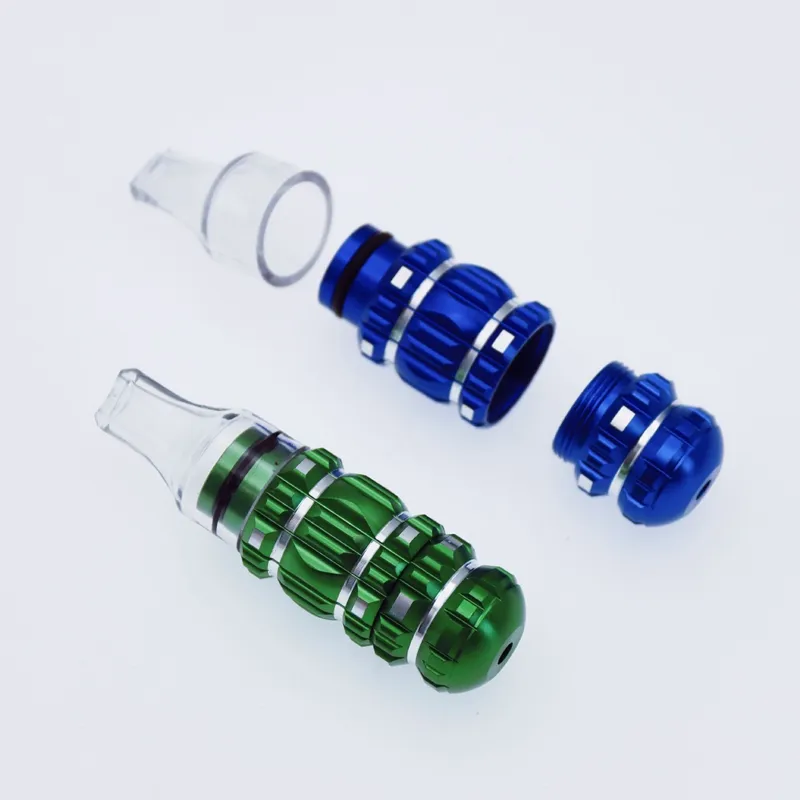 Mini Smoke Metal Pacifier Pipes Nipple Tube Mouth Aluminium Alloy Removable Smoking Pipe Herb Filter Tobacco Narguile Clear Mouthpiece Pipe Grinder