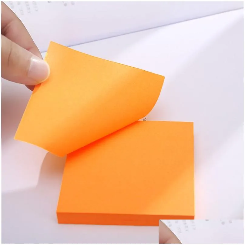 Notes 100 Sheets Note Paper Series Simple Solid Color Kawaii Journal Memo Pad Selfadhesive School Office Stationery Vt2001 Drop Deli Dhnxf