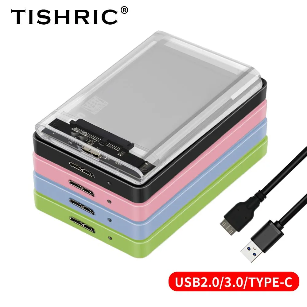 Obudowa Tishric zewnętrzna sprawa HD 2.5 Case HDD SSD Zewnętrzne skrzynka na dysku twardym Obudowa 6 Gb / s 10TB SATA do adaptera dysku twardego USB 3.0