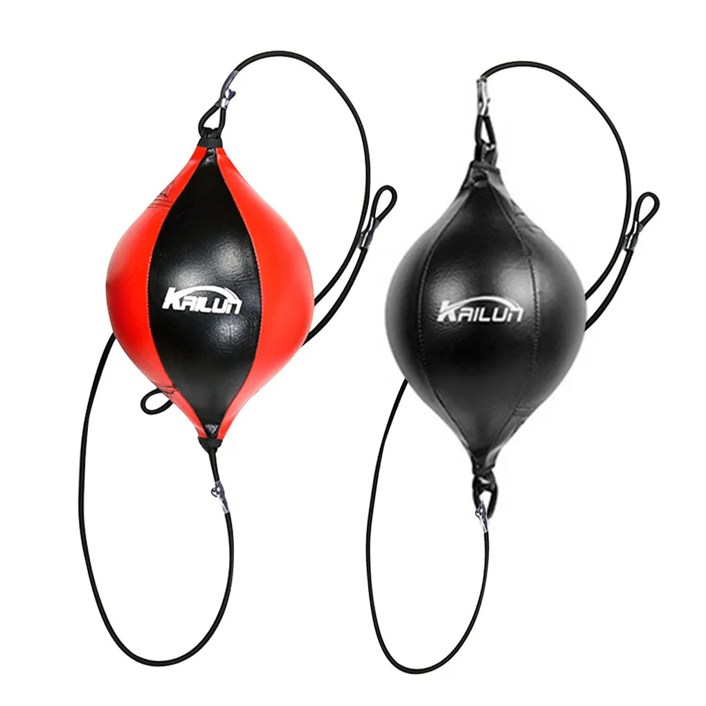 Punching Balls Qualité Design Pu Cuir Punching Ball Poire Sac De Boxe Reflex Speed Balls Fitness Training Double End Boxe Speed Ball 230530