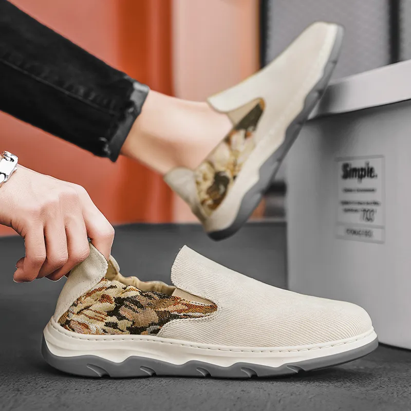 mens canvas slip on deck shoes