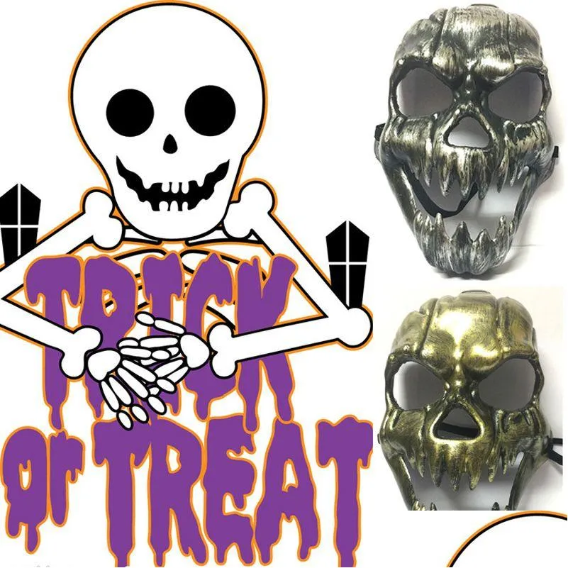 Partymasken Skelett Horrormaske Halloween SKL Maskerade ADT FL Gesicht Retro Kunststoff Requisitenzubehör DBC Drop Lieferung Hausgarten Festi Dhush