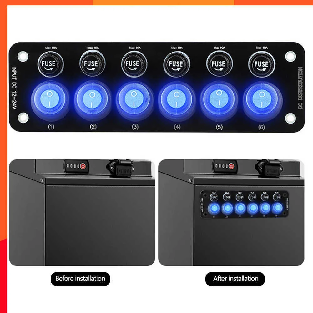 Novo Painel De Interruptor De Gangue 3/6 De Gangues 12 24V Interruptor ...
