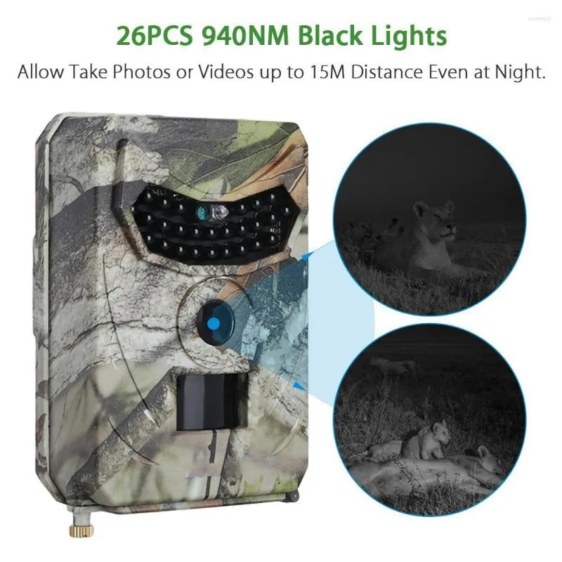 Caméra de chasse Po Trap 12MP Wildlife Trail Vision nocturne Imageur thermique Caméras vidéo pour le jeu de chasse