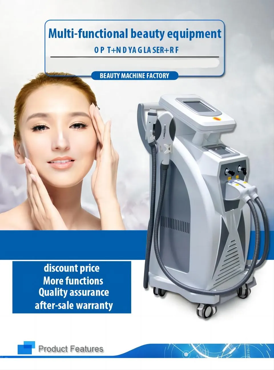 Double Screen Multi-Function IPL Laser Machine for Hair Removal & Skin ...