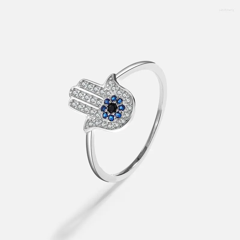 Cluster Ringe Original Japanische Sterling Silber S925 Teufelsauge Ring Einfacher Blauer Zirkon Schmuck Party Geschenk Dame