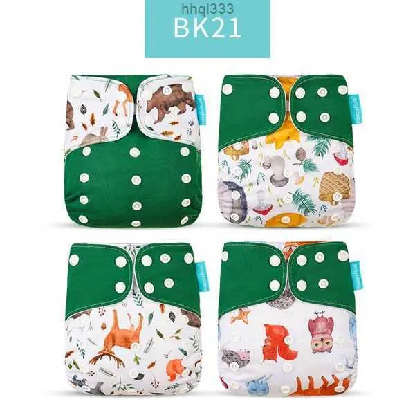 L62r E72b Cloth Diapers Happyflute Fashion Style Baby Nappy 4pcsset Cover Waterproof Reusable 230203