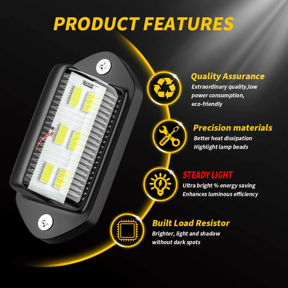 1 Pieza, Luz LED impermeable para matrícula de motocicleta