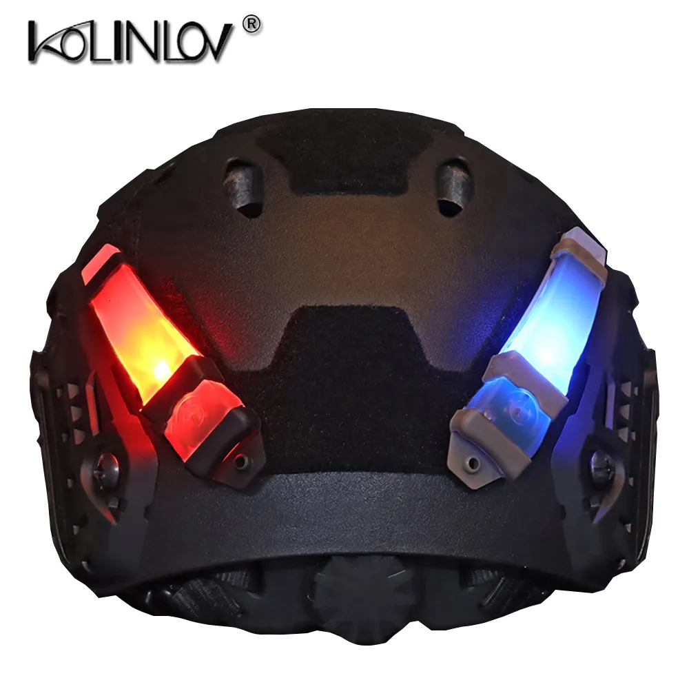 Équipement de protection 3 Version Signal lumineux tactique 7 couleurs peuvent être commutées Casque Lumière Clignotant de sécurité pour vélo Militaire Sports Signal Lampe 230530 230530