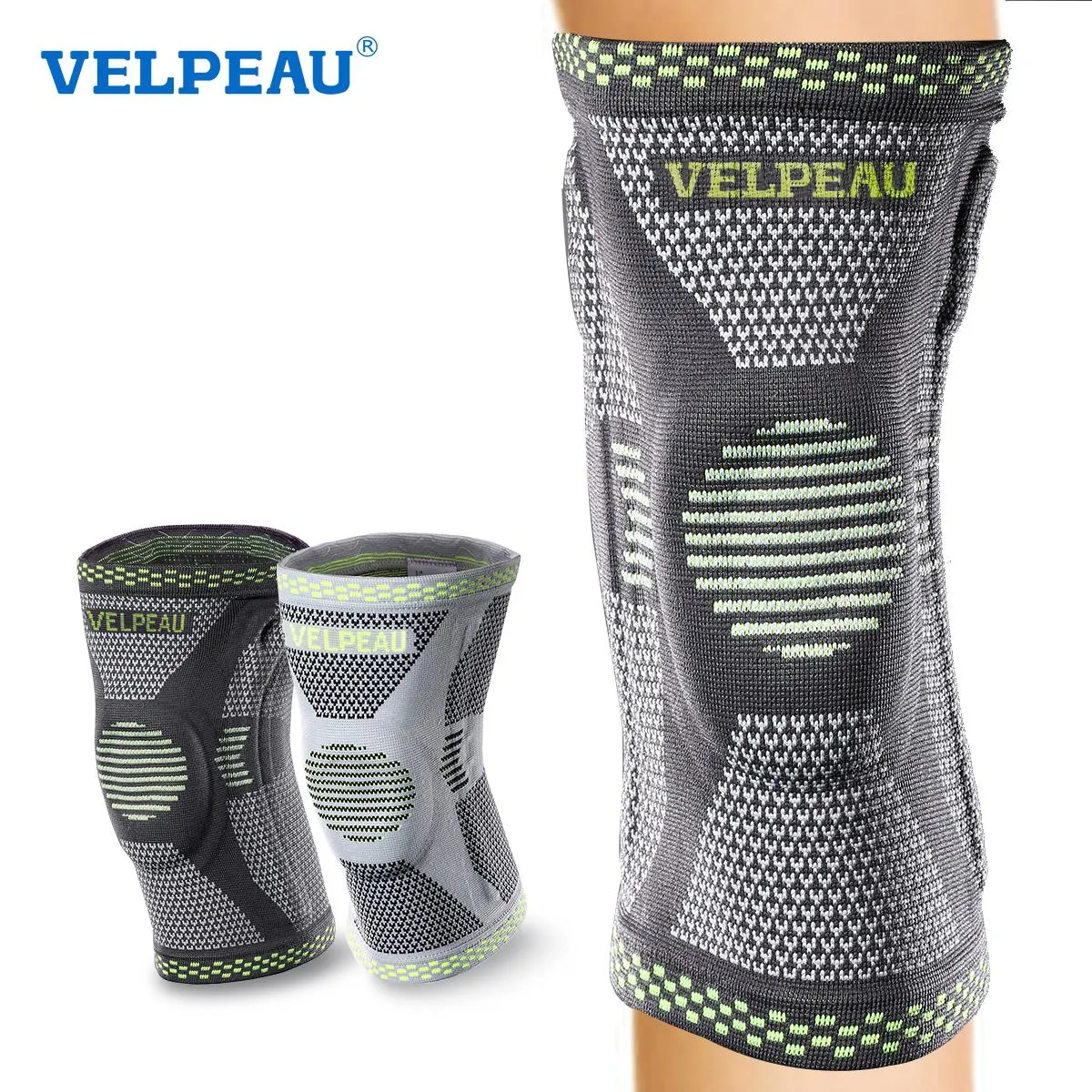 Pads Velpeau Knee Abrace pour l'arthrite Gnee Pad Silicone Spring Compression Cover For Basketball Running Sleeve Support Sports 1 PCS