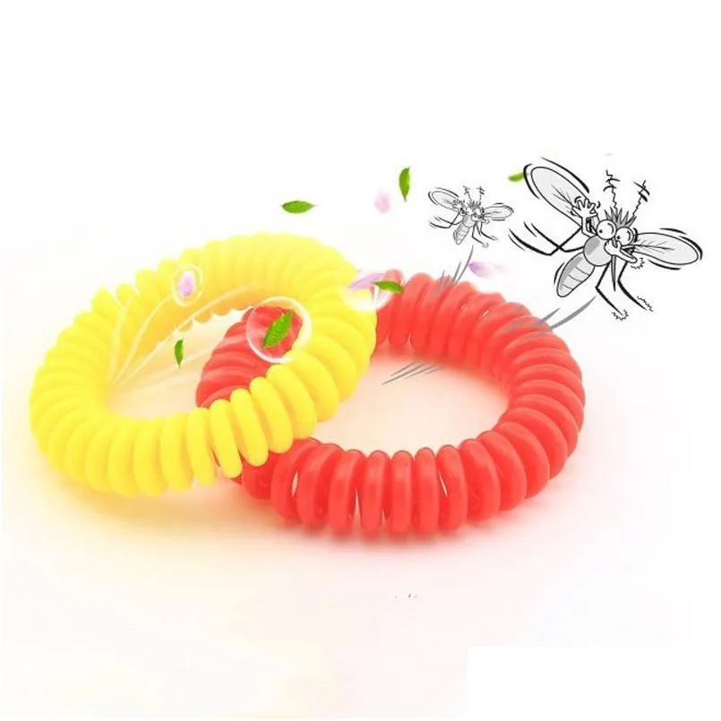 Controllo dei parassiti Bracciale repellente per zanzare Bobina elastica Spirale Cinturino da polso per telefono Anello per telefono Catena Bracciali antizanzare Bc Drop Del Dhoca