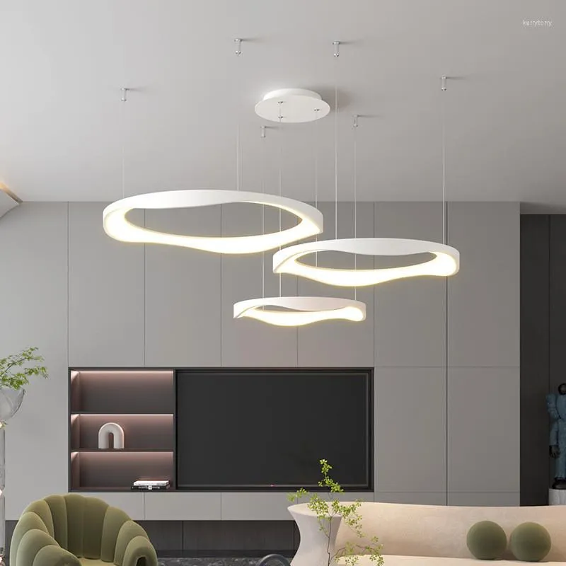 Ljuskronor nordiska ledande pendellampor minimalism ljuskrona vardagsrum mat runda hängande lampor avbryta heminredningslampan fixturer