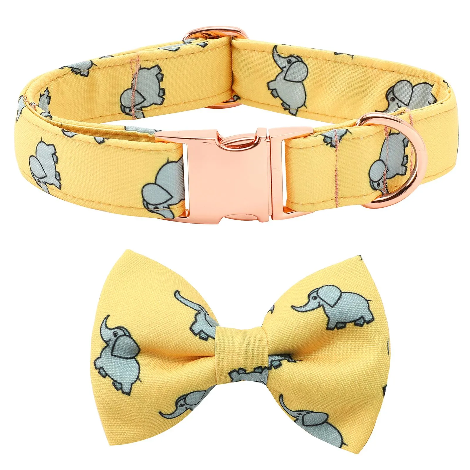 Collari Collare per cani personalizzato Set cintura con fiocco Cintura in velluto di elefante medio Taglia Collare per cani ID cane personalizzato