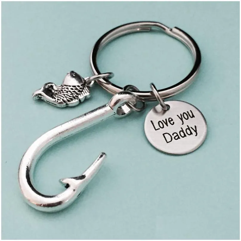 Personalized fish hook keychain clearance