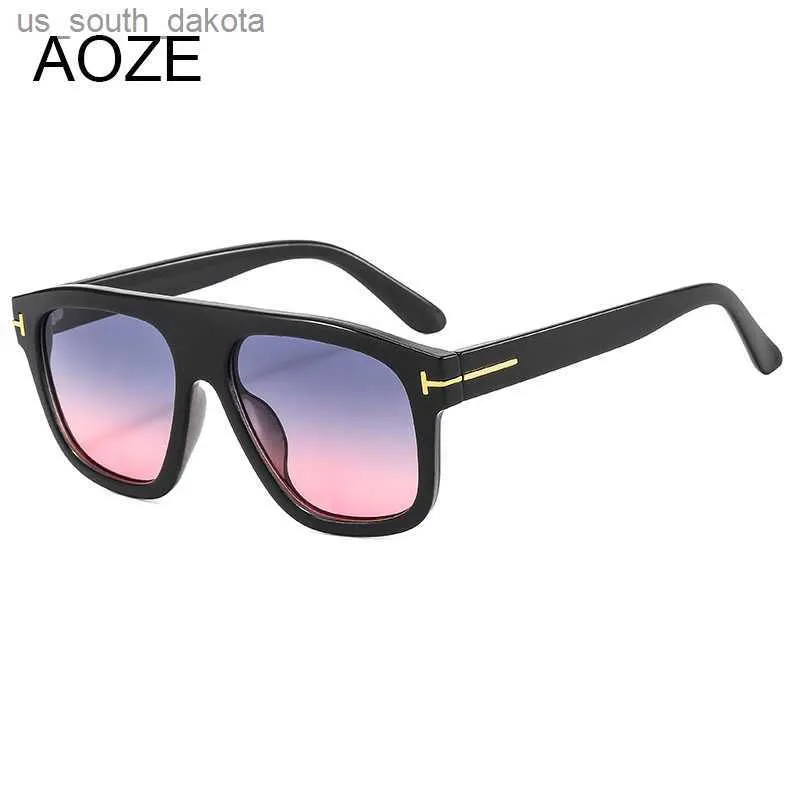 Aoze 2022 New Fashion Luxury Brand Square Tom Men Sunglasses Women Vintage негабаритные солнце