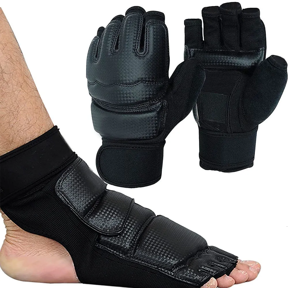 Autres articles de sport Taekwondo Sparring Gear Gants de karaté Ensemble de protège-genoux Protège-tibia Boxe MMA pour adultes Enfants Équipement d'arts martiaux 230530