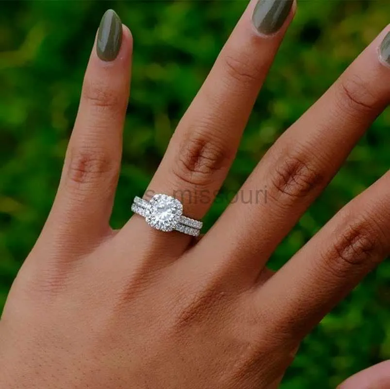 Silver wedding band sets best sale