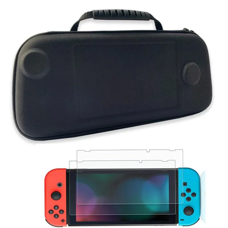 Väskor för Hori Nintendo Switch Split Pad Pro Controller NS (Monster Hunter Rise) Förvaringsväska Pouch Shell Grip Carry Case w/ Glass Film