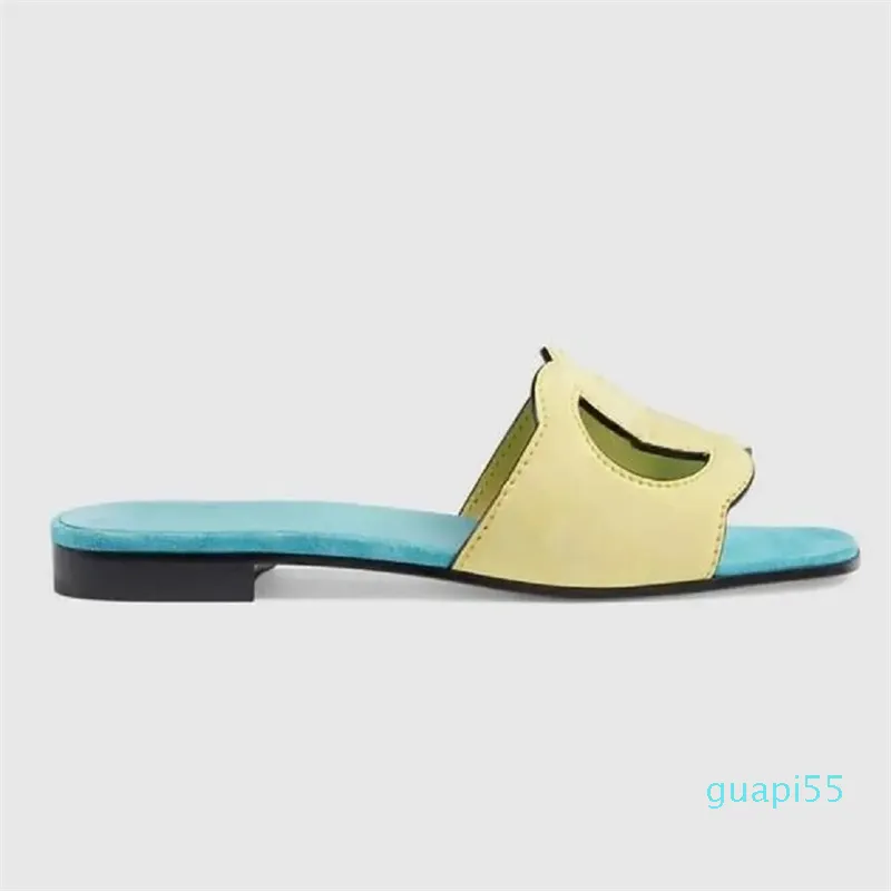 Designer Perfekt Summer Slipper Slide Women's Slåsande Sandaler Skor Lady Flip Flops Slip On Beach Slide Flat Casual Walking Discount Footwear EU35-42