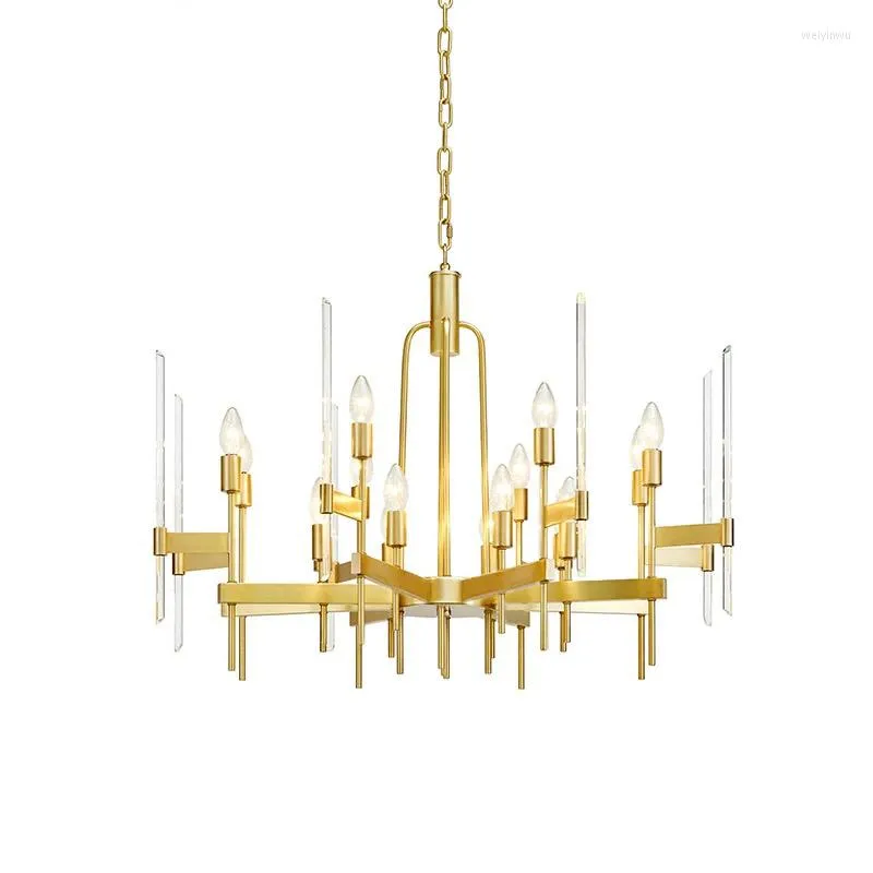 Hängslampor Simple Light Luxury Chandelier Post-Modern Living Room Dining Study El Glass Candle