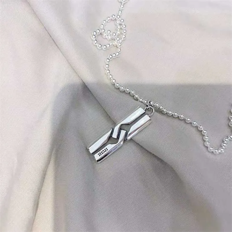 bijoux de créateur bracelet collier bague Zhigujia 925 amour intrépide en forme de H rectangulaire pendentif amoureux chandail chaîne de haute qualité