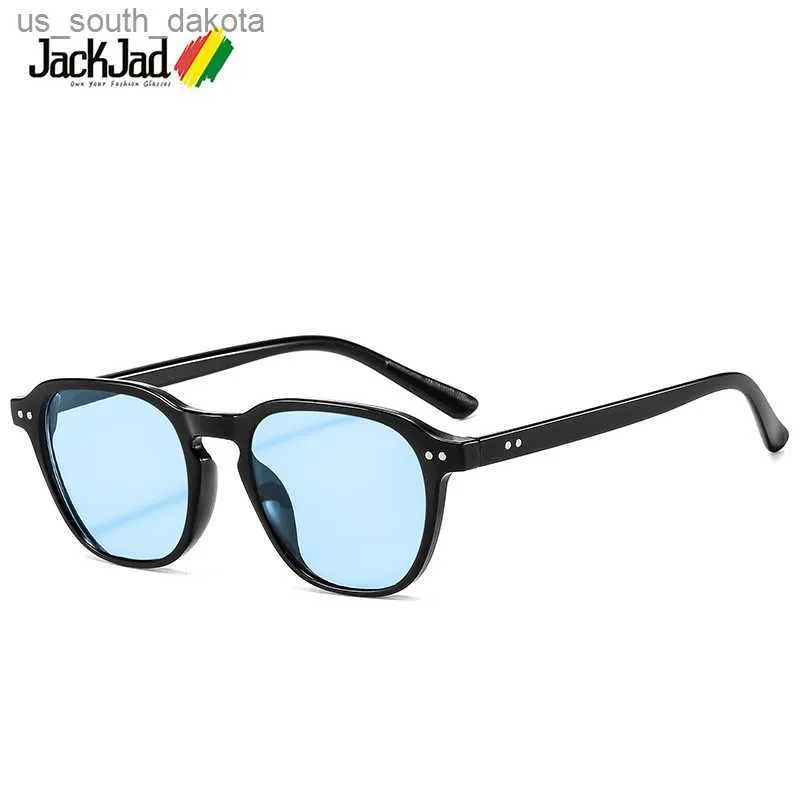 JackJad 2020 moda estilo cuadrado tinte oceano lente gafas De sol dos puntos remaches gafas diseno De marca gafas De Sol Oculos De Sol 3397 L230523