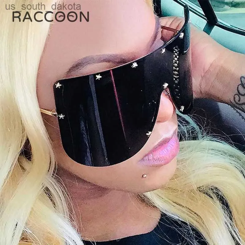 Mask sunglasses with star rivets deals