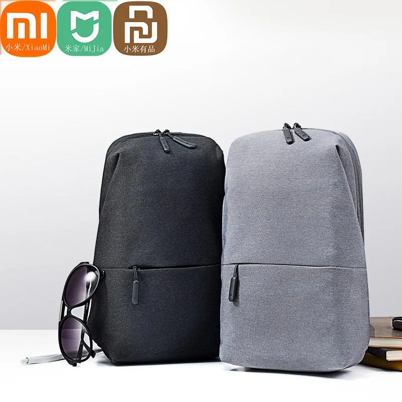 Bolsas originais Xiaomi Backpack Urban Chest Pack for Men Women Tamanho pequeno UNISSISEX com bolsa escolar de 4l Capacity para tablet