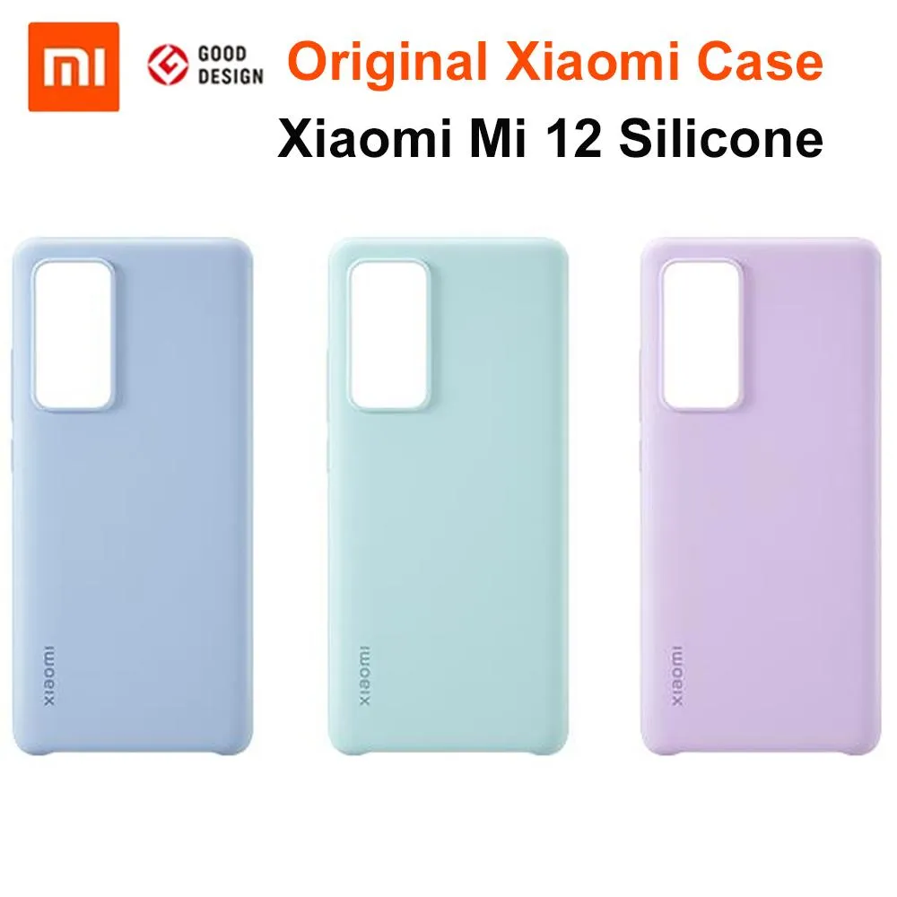 Bags Original Xiaomi Mi 12 / 12 Pro Case Bag Silicone Case Skinfriendly Soft Glue PU Back Cover For Xiaomi Mi 12 12Pro Shell