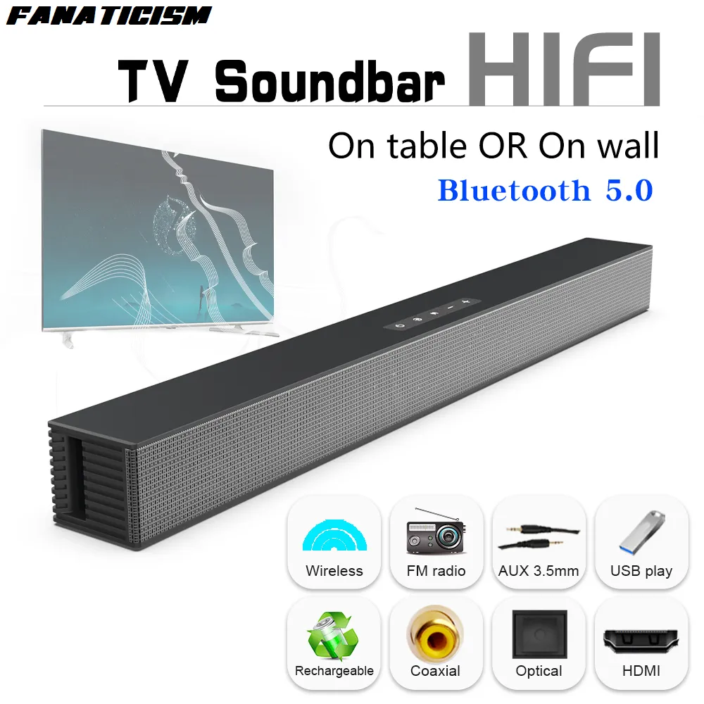 BS-18 40W TV SoundBar Hifi-högtalarens hemmabioljud Bar Bluetooth-kompatibelt högtalare Support Optical HDMI-kompatibel för Samsung TV