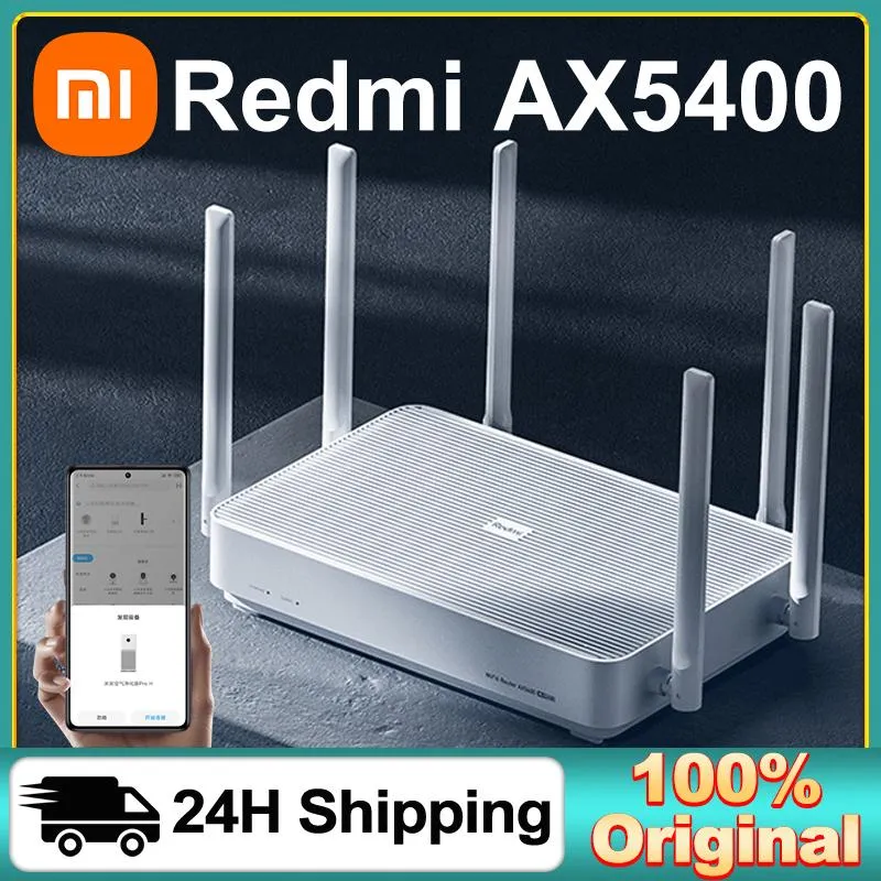 Routers 2022 New Xiaomi Redmi AX5400 Amplificateur externe QAM 4K Répéteur de maillage Qualcomm 3Core Processeur 5400MBPSWIFI6 Plus version de mise à jour