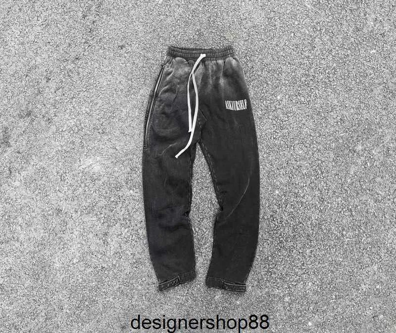 2023fw Haute Qualité Designer Hommes Pantalons Usés Fermeture Éclair Poche Cordon Garde Pantalon Casual Sports