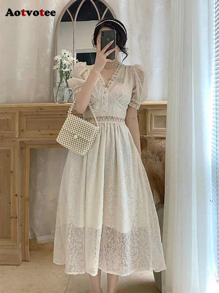 knee length dresses for ladies Light Pink Lace Trim Dress main image 0